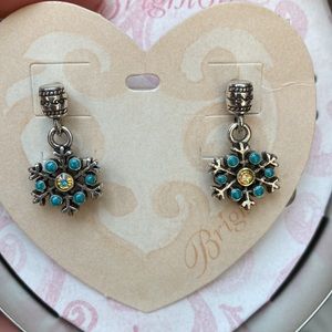 Brighton Silver Enamel Nite Before Xmas Pierced Earrings